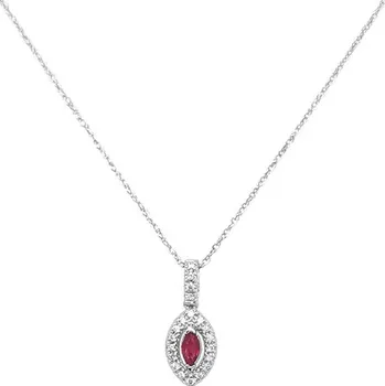 Přívěsek Rubínový přívěsek s diamanty z bílého zlata 2050471