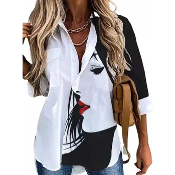 D-look dámská košile s dlouhým rukávem, aztécký vzor, vícebarevná sdf23, velikost 4XL