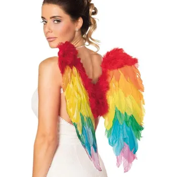 Karnevalový doplněk Křídla andělská duhová 50 x 50 cm