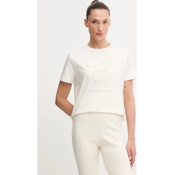 Bavlněné tričko Guess MENA V5BI07.K8FQ4 béžová 01X, vel. S