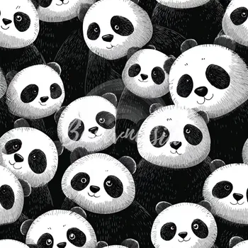 Teplákovina, Černobílé pandy (E) (Kvalitní teplákovina Bella)