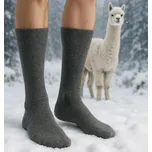 Thermo pánské prodloužené ponožky z alpaka vlny – sada 3 párů, extra hřejivé černá, hnědá, krémová 43-47
