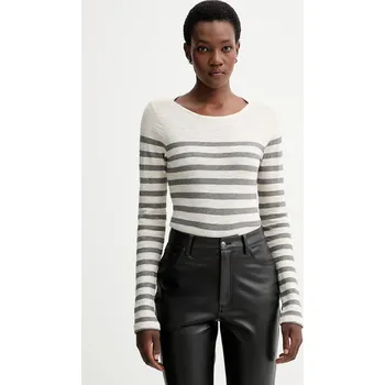 Pánské tričko Bavlněné tričko s dlouhým rukávem Marc O'Polo béžová barva, 510219652597 01A, vel. XS