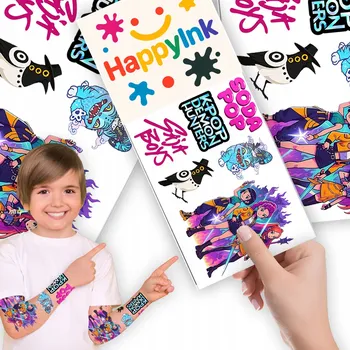 Odstranitelné tetování Smyvatelné tetování pro děti K-POP Démon Hunters Huntrix Pohádka