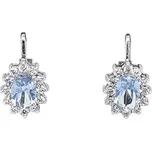 Náušnice z Bílého Zlata s Modrým Topazem 7120317