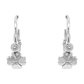 Náušnice Zlaté Dětské Náušnice Čtřlístek se Zirkony 7121073