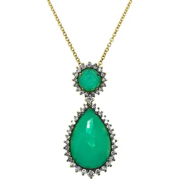 Přívěsek Zlatý Přívěsek se Smaragdy a Diamanty 2050291