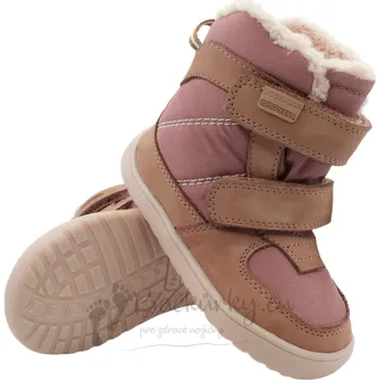 Dívčí zimní obuv Zimní barefoot dětská obuv Protetika Lora old pink - vel. 35