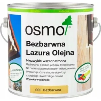 Olej na dřevo Olejová lazura Osmo 2,5 l bezbarvá