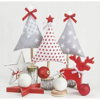 Papírový ubrousek Papírové ubrousky "Vánoční stromky ručně šité z látky", Maki, 33x33 cm, 20 ks