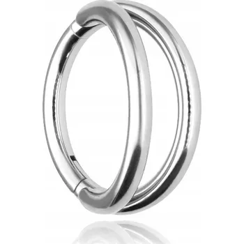 Náušnice Titanové kroužky clicker dvojité - stříbrné 1,2/8