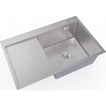 Granitový dřez Jednokomorový dřez ANW HOME ocel stříbrný