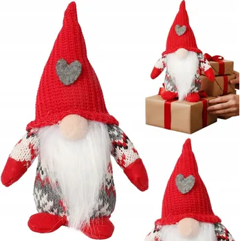 Vánoční dekorace Vánoční Skřítek Krasnal GNÓM Vánoční Ozdoba Dárek 40CM DEKORACE
