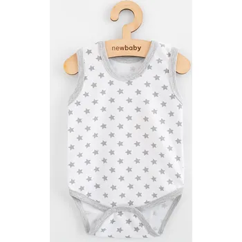 Kojenecké body bez rukávů New Baby Classic II hvězdičky šedé kluk, vel. 80 (9-12m)