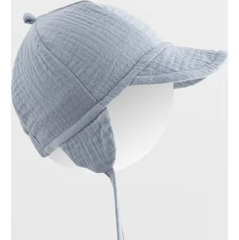 Kojenecká čepice NEW BABY Dětská letní mušelínová čepička s kšiltem New Baby modrá Vel. 80/86