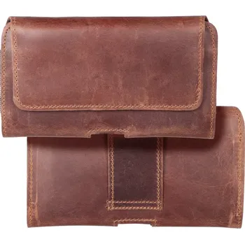 Pouzdro na mobilní telefon Kožené pouzdro ROYAL Crazy Horse XL - do 16,5 x 8,5 cm, XL, hnědé (Kožené univerzální horizontální pouzdro ROYAL Crazy Horse XL - hnědé, s poutkem na opasek a magnetickým zapínáním)