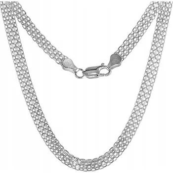 Náhrdelník STŘÍBRNÝ NÁHRDELNÍK DÁMSKÝ ŘETÍZEK BISMARK STŘÍBRO O RYZOSTI 925 50 CM