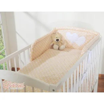 Povlečení Béžové puntíky povlečení 3-dílné Srdíčka