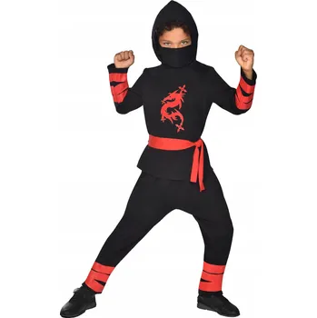 Karnevalový kostým Kostým Ninja černý Bojovník Ninjago 12-14 let 152-164 cm