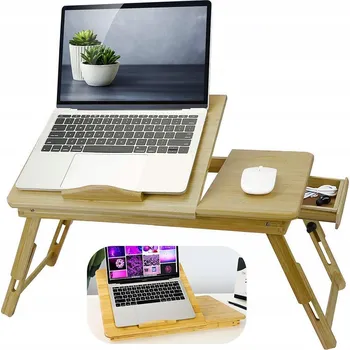 Skládací stolek pod notebook do postele, nastavitelný, 50 x 30 cm, mobilní