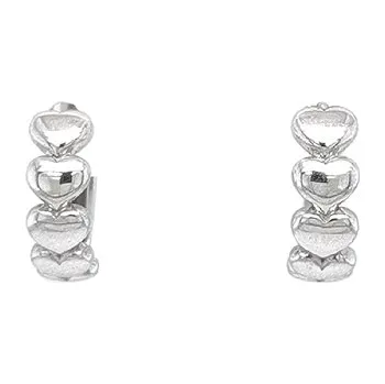 Náušnice Kruhové Náušnice Srdíčka z Bílého Zlata 7122087