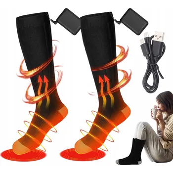 Pánské ponožky VYHŘÍVANÉ ELEKTRICKÉ PONOŽKY / PODKOLENKY S BATERIÍ 4000 mAh - TERMO OHŘÍVAČE NA ZIMU