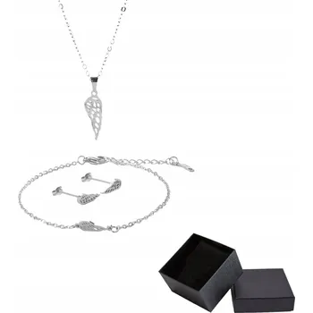 Přívěsek Sada šperků Stříbrná Ocel Chirurgická 316L Přívěsek Andělské křídlo