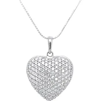 Přívěsek Přívěsek Srdce se Zirkony z Bílého Zlata 7151270