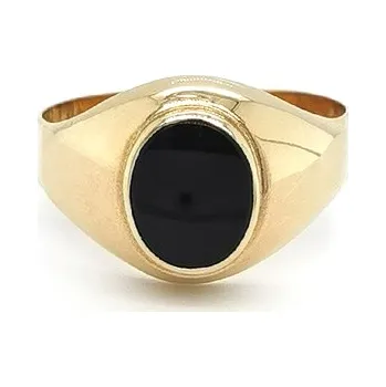 Prsten Zlatý Pánský Prsten s Onyxem 7131464