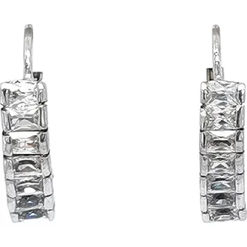 Náušnice Elegantní náušnice z bílého zlata s bagetovými zirkony 7121682