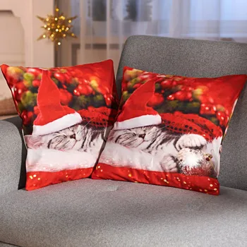 Povlak na polštářek 3Pagen Povlak na polštářek 45x45 cm Vánoční koťátko