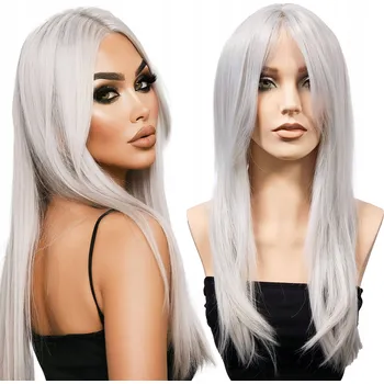 Paruka Paruka dlouhé syntetické vlasy světle šedá Althair dámská