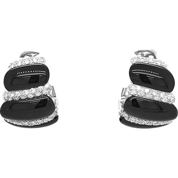 Náušnice Zlaté Náušnice s Onyxy a Diamanty 2020122