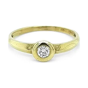Prsten Zlatý Zásnubní Prsten s Diamantem 2011260