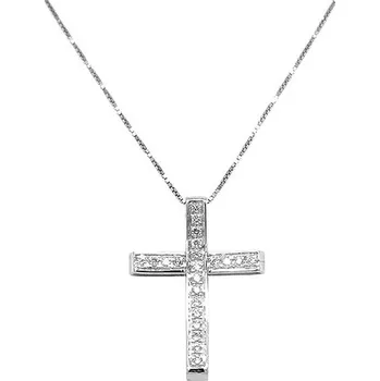 Přívěsek Zlatý Přívěsek Kříž s Diamanty 2050261