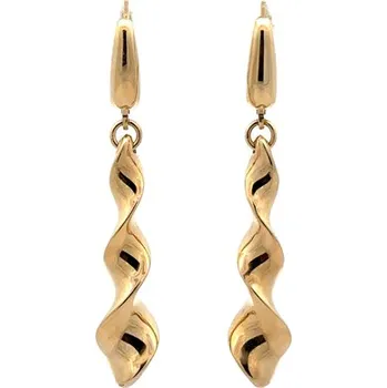 Náušnice Luxusní Zlaté Visací Náušnice s Unikátním Krouceným Efektem 7122693