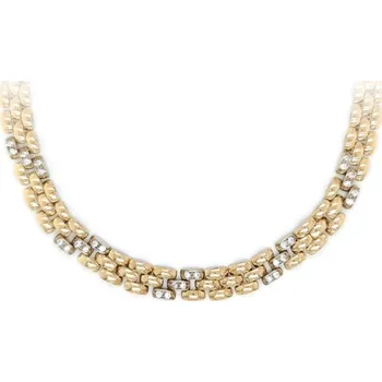 Náhrdelník Exkluzivní dámský zlatý náhrdelník se zirkony 7040074