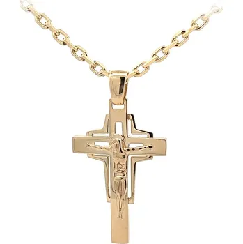 Přívěsek Zlatý Přívěsek Kříž s Ježíšem Kristem 7151801