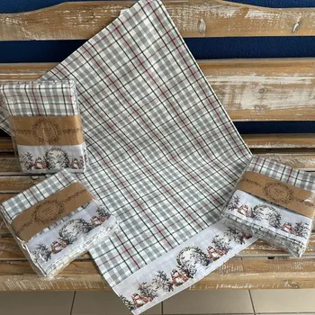 Tegatex Utěrka bavlna 3 ks - sněhulák a stromy