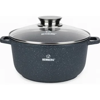 Hrnec HRNEC NA POLÉVKU HEMBERG 4,5L 24CM S NEPŘILNAVÝM POVRCHEM A POKLICÍ