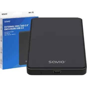 Externí pevný disk Pouzdro na externí disk Savio AK-73 HDD/SDD 2,5' USB 2.0