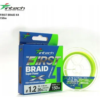 Pletená šňůra Intech First Braid X4 Green 150m #0.3/0.09mm/6lb/2.72kg