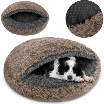 Pelíšek pro psa Dogguru psí bouda šedá 70 cm x 70 cm