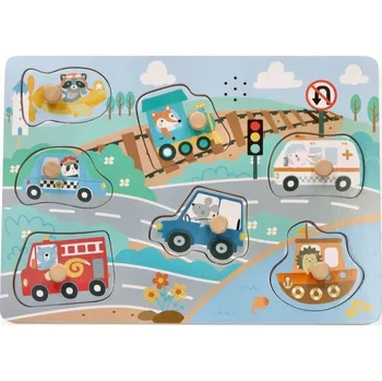 Puzzle PUZZLE ZVUKOVÉ PUZZLE VOZIDLA S ÚCHYTY