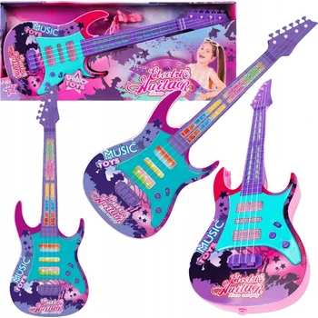 Hudební nástroj pro děti Elektrická Čtyřstrunná Kytara pro Děti Světelné Efekty Popruh Skladby