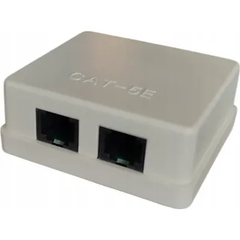 Elektrická zásuvka Povrchová dvojitá zásuvka 2x RJ45 kat. 5e