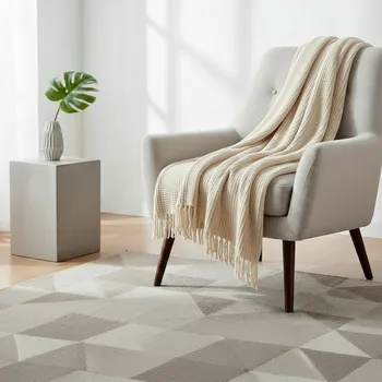 deka Mikrovláknový pléd BORJA smetanová žinylka 130x170 cm 856230