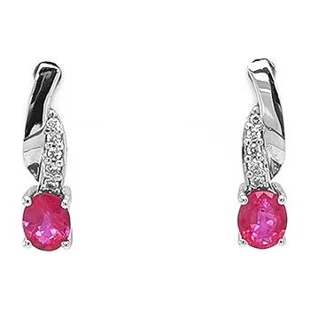 Náušnice Zlaté Náušnice s Rubíny a Diamanty 2020213