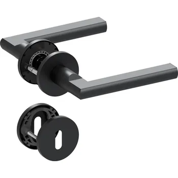 Dveřní kování Qolibri dveřní kování SU 1025 R na tenké rozetě (černý satén) Provedení: Klika / klika bez rozet