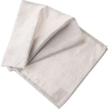 ubrus Dakls Běhoun voděodolný textilní s metalickou nití, bílá s vločkami, 33x140 cm, 8/96